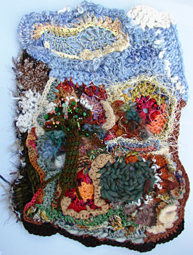 Sheryl Means presented her crochet work for Four Season fall