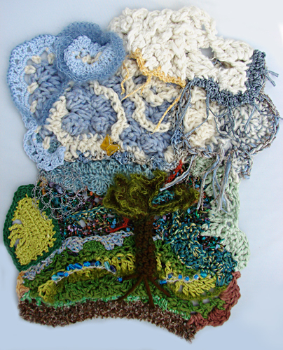 Sheryl Means presented her crochet work for Four Season spring