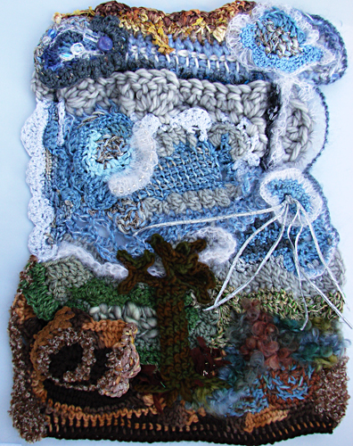 Sheryl Means presented her crochet work for Four Season winter2 